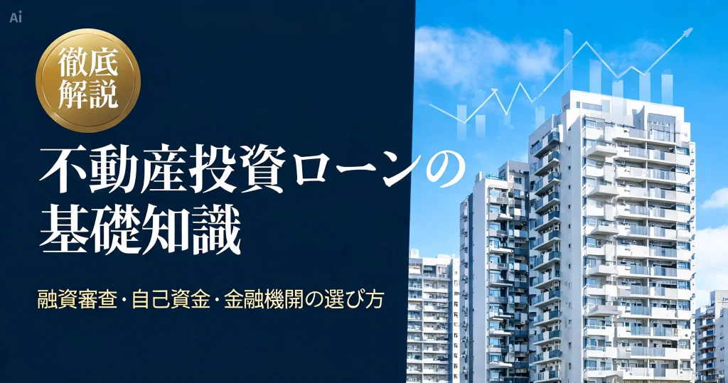 不動産投資ローンの基礎知識、融資審査・自己資金・金融機関の選び方を解説するアイキャッチ画像